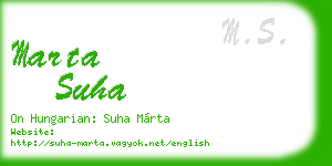 marta suha business card
